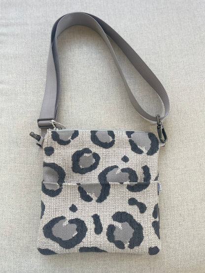 Cross Body Bag - Gray Animal Print