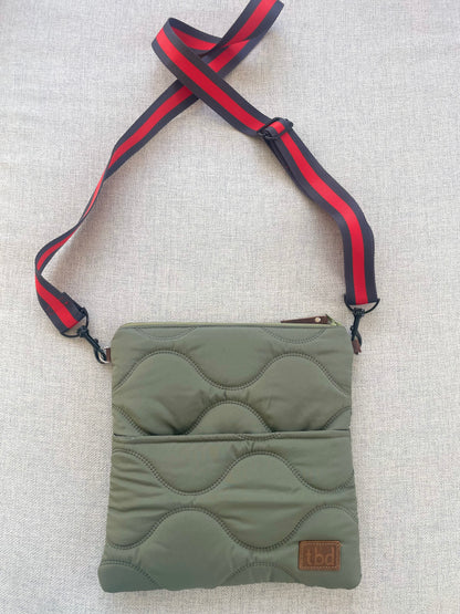 Cross Body Bag - Green Quilted