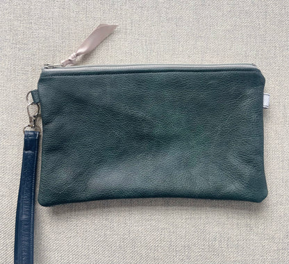 Clutch / Wristlet Steel Leather