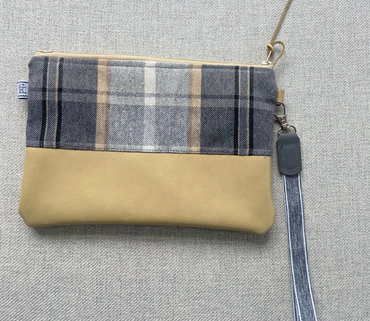 Clutch / Wristlet “Grellow” Plaid