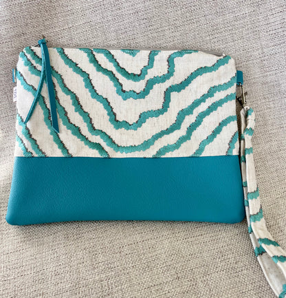 Convertible Purse - Teal Stripe