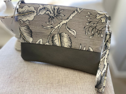 Convertible Purse - Grey Floral